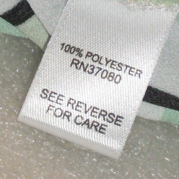 CATO Sz M NWT Button Down Shirt Hi-Lo Twist Front Green Black & White Stripes - Picture 10 of 11